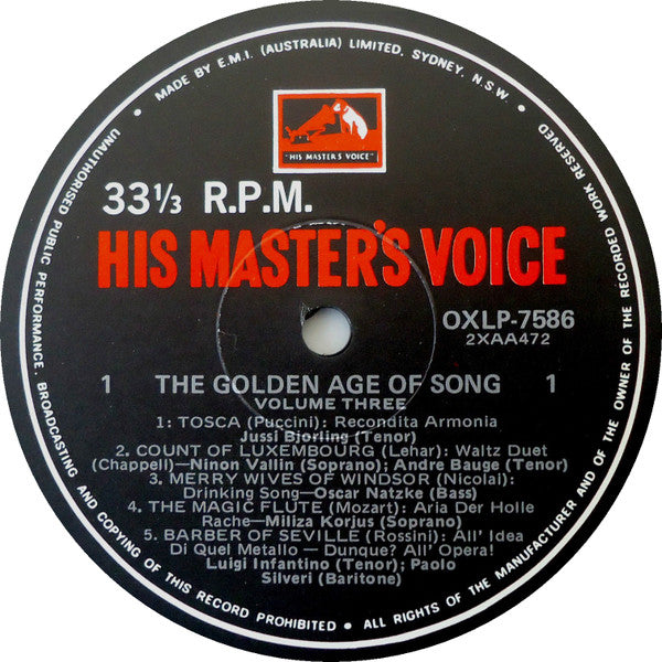 Various : The Golden Age Of Song  (4xLP, Comp, Mono, Club + Box)