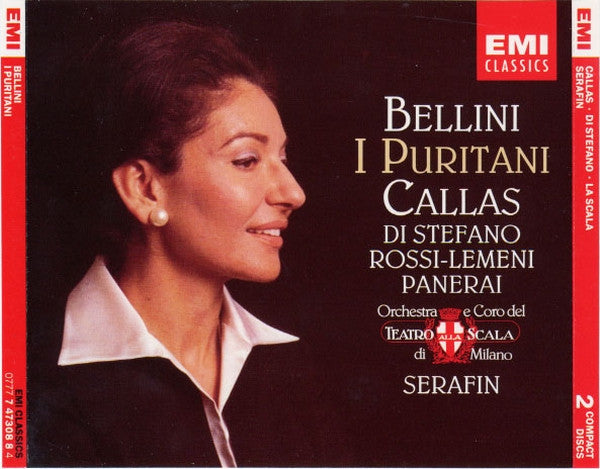Vincenzo Bellini / Maria Callas, Giuseppe Di Stefano, Nicola Rossi-Lemeni, Rolando Panerai, Orchestra Del Teatro Alla Scala E Coro Del Teatro Alla Scala, Tullio Serafin : I Puritani (2xCD, Album, Mono, RE, RM + Box, Sli)