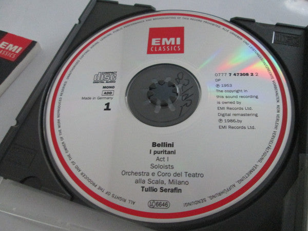 Vincenzo Bellini / Maria Callas, Giuseppe Di Stefano, Nicola Rossi-Lemeni, Rolando Panerai, Orchestra Del Teatro Alla Scala E Coro Del Teatro Alla Scala, Tullio Serafin : I Puritani (2xCD, Album, Mono, RE, RM + Box, Sli)