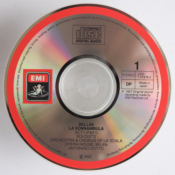 Vincenzo Bellini - Maria Callas, Nicola Monti, Nicola Zaccaria, Eugenia Ratti, Fiorenza Cossotto, Orchestra Del Teatro Alla Scala E Orchestra Del Teatro Alla Scala, Antonino Votto : La Sonnambula (2xCD, Album, Mono, RE, RM, Sli)