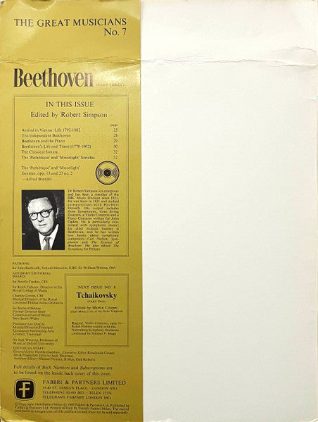 Beethoven*, Alfred Brendel : Beethoven (Part Three) (10")