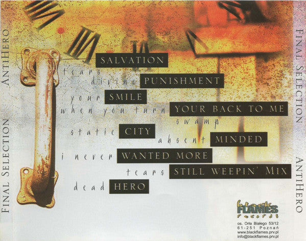 Final Selection : Antihero (CD, Album)
