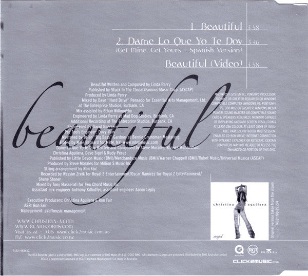 Christina Aguilera : Beautiful (CD, Single, Enh)