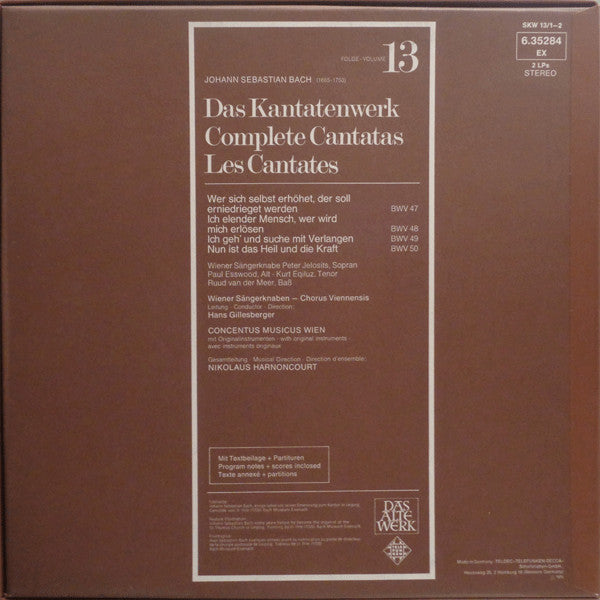 Johann Sebastian Bach : Das Kantatenwerk (Complete Cantatas) | BWV 47-50 | Vol. 13 (2xLP + Box)