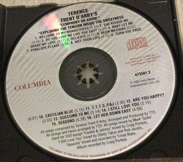 Terence Trent D'Arby : Symphony Or Damn (Exploring The Tension Inside The Sweetness) (CD, Album, SMA)