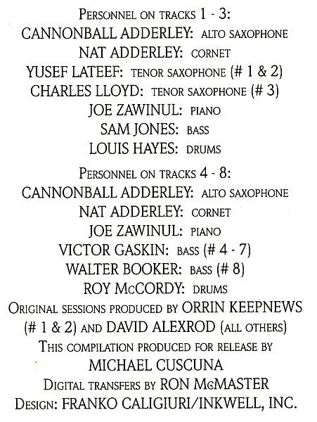 Cannonball Adderley : The Best Of Cannonball Adderley - The Capitol Years (CD, Comp)