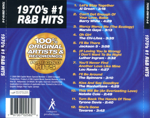 Various : 1970's #1 R&B Hits (CD, Comp)