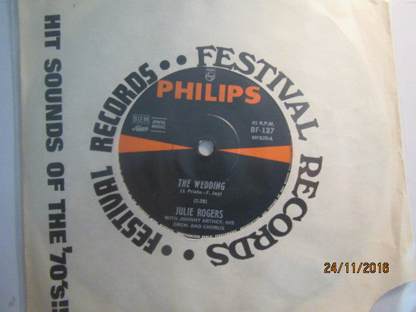 Julie Rogers : The Wedding (7", Single, RP)