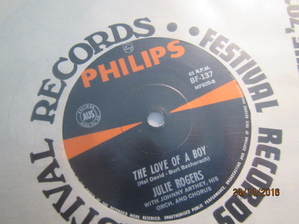Julie Rogers : The Wedding (7", Single, RP)