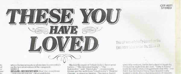 Various : These You Have Loved (LP, Comp, RE, Cre)