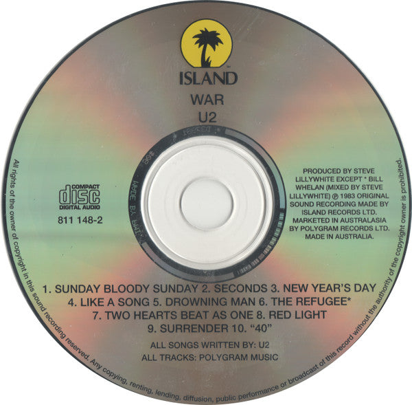 U2 : War (CD, Album, RE, PMI)