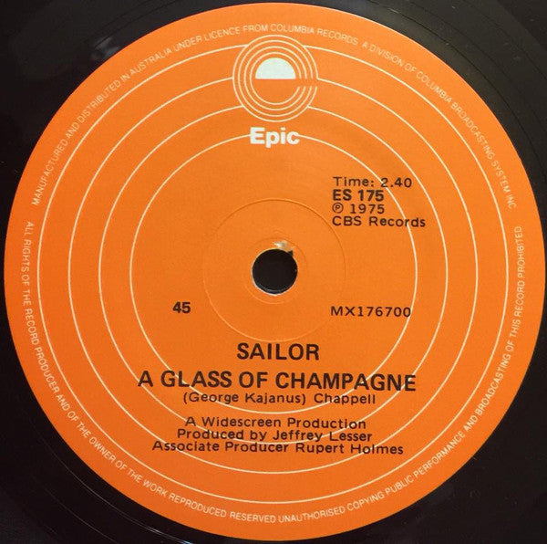 Sailor : A Glass Of Champagne (7")