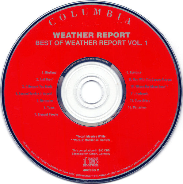 Weather Report : Best Of Weather Report Vol. 1 (CD, Comp)