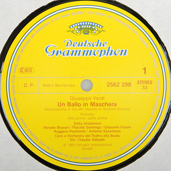 Giuseppe Verdi - Placido Domingo, Katia Ricciarelli, Renato Bruson, Elena Obraztsova, Edita Gruberova, Ruggero Raimondi, Coro Del Teatro Alla Scala E Orchestra Del Teatro Alla Scala, Romano Gandolfi, Claudio Abbado : Un Ballo In Maschera = Ein Maskenball = Un Bal Masqué (3xLP + Box)