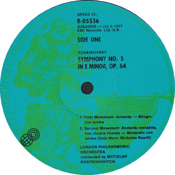 Pyotr Ilyich Tchaikovsky : Symphony No. 5 In E Minor (LP, Album, Quad, Club)