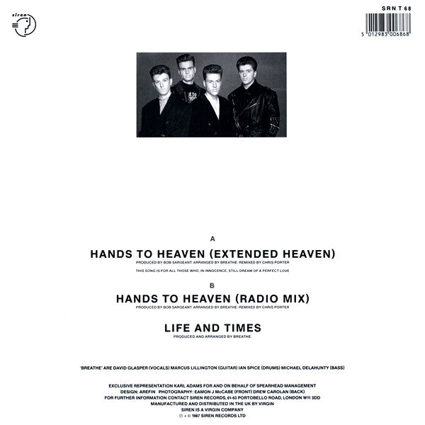 Breathe (3) : Hands To Heaven (12", Single)