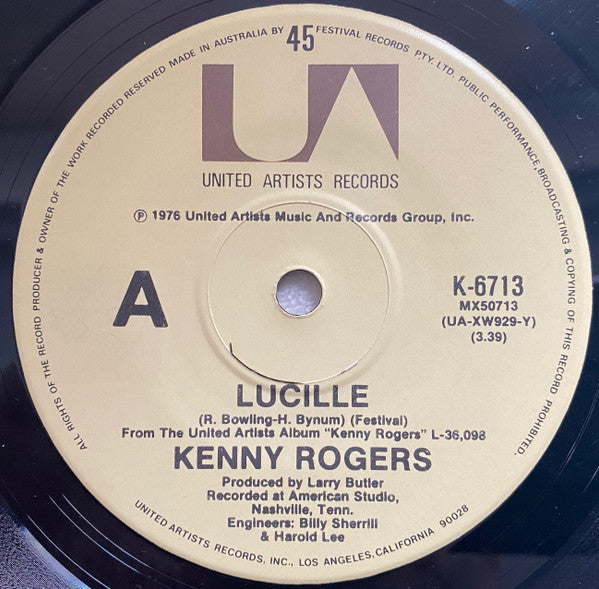 Kenny Rogers : Lucille (7", Single)