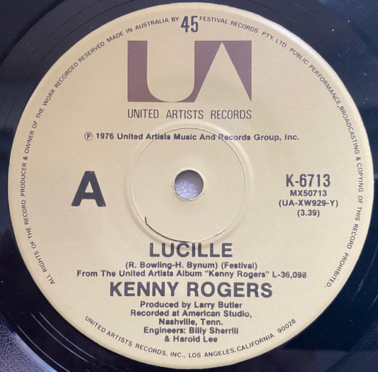 Kenny Rogers : Lucille (7", Single)