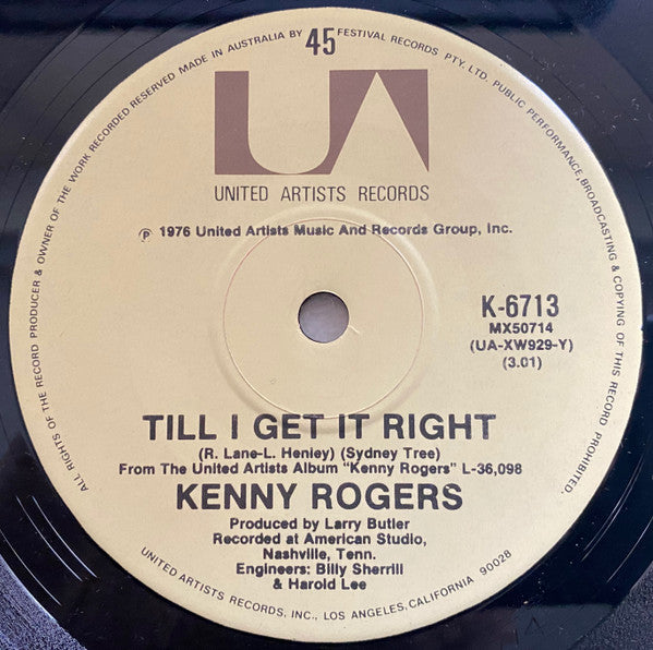 Kenny Rogers : Lucille (7", Single)