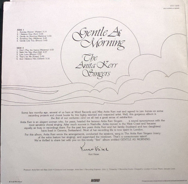 The Anita Kerr Singers : Gentle As Morning (LP, Album)