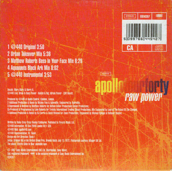 Apollo 440 : Raw Power (CD, Single, Car)
