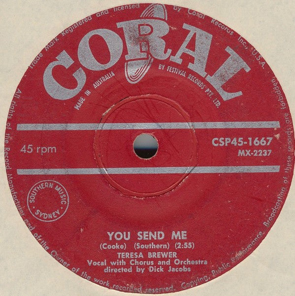 Teresa Brewer : You Send Me / Crazy With Love (7", Single)