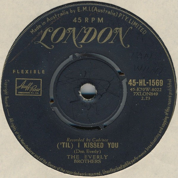Everly Brothers : ('Til) I Kissed You (7", Single)
