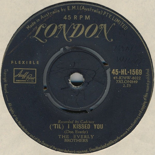 Everly Brothers : ('Til) I Kissed You (7", Single)