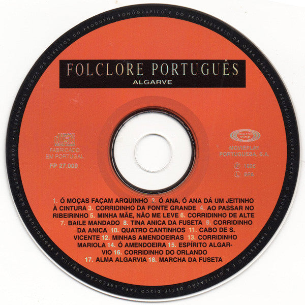 Grupo Folclórico Da Casa Do Povo De Alte, Rancho Folclórico Da Luz De Tavira : Folclore Português - Algarve  (CD, Comp)