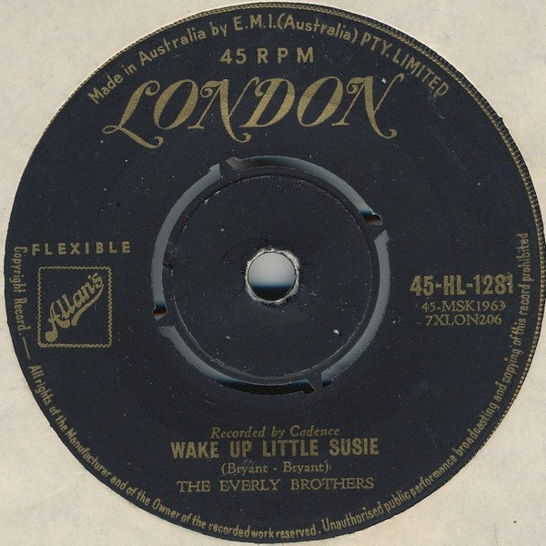 Everly Brothers : Wake Up Little Susie (7", Single)