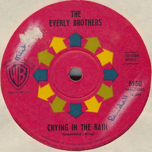 The Everly Brothers* : Crying In The Rain (7", Single)