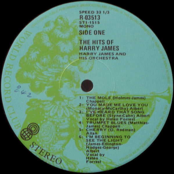 Harry James And His Orchestra : The Hits Of Harry James (LP, Comp, Mono, Club, RE)