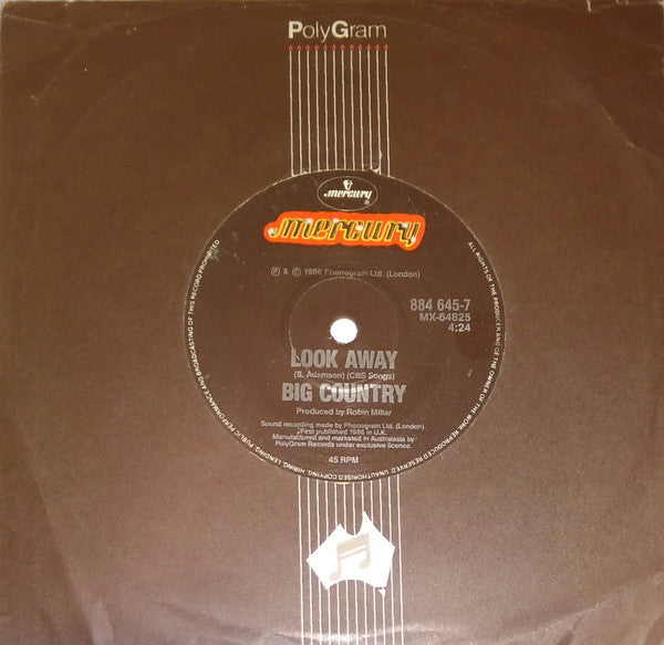 Big Country : Look Away (7", Single)