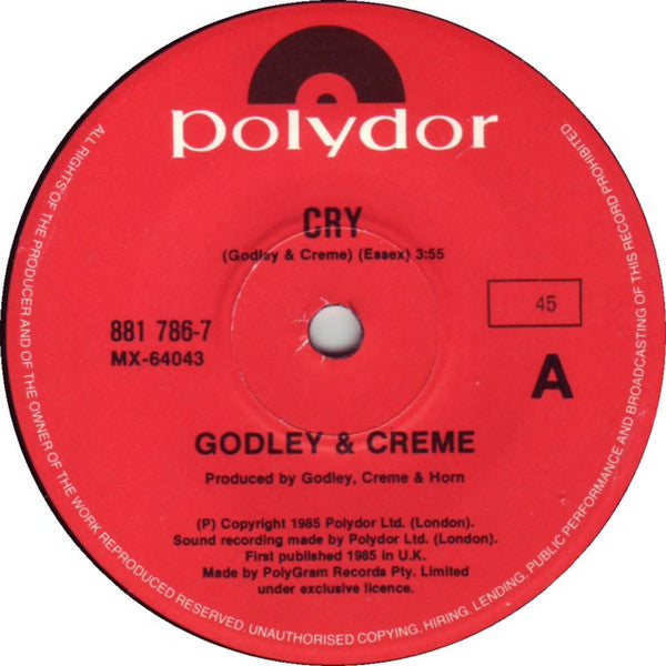 Godley & Creme : Cry (7", Single)