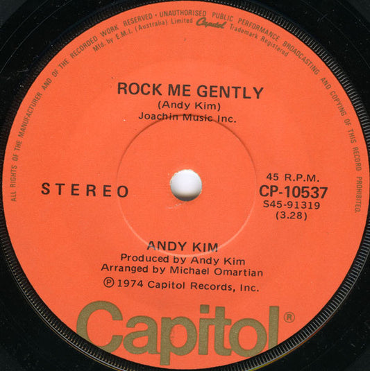 Andy Kim : Rock Me Gently (7", Single)