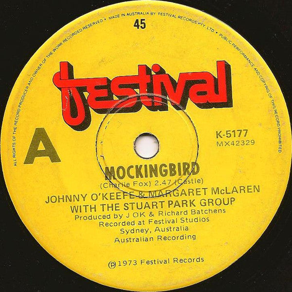 Johnny O'Keefe And Margaret McLaren With The Stuart Park Show Group : Mockingbird (7", Single)