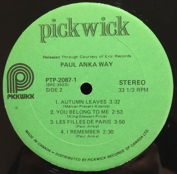 Paul Anka : Paul Anka Way (2xLP, Comp)