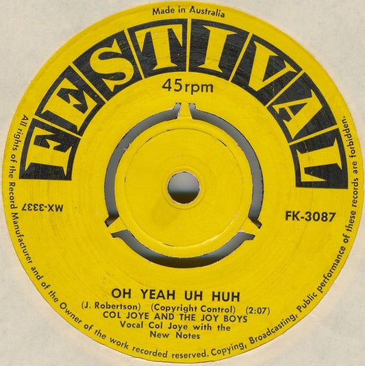 Col Joye And The Joy Boys : Oh Yeah Uh Huh / Living Doll (7", Single)