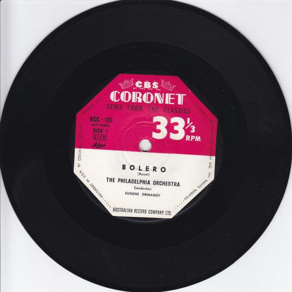 Maurice Ravel, The Philadelphia Orchestra, Eugene Ormandy : Bolero (Ravel) (7", Mono)