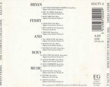 Bryan Ferry And Roxy Music : Bryan Ferry - The Ultimate Collection With Roxy Music (CD, Comp)