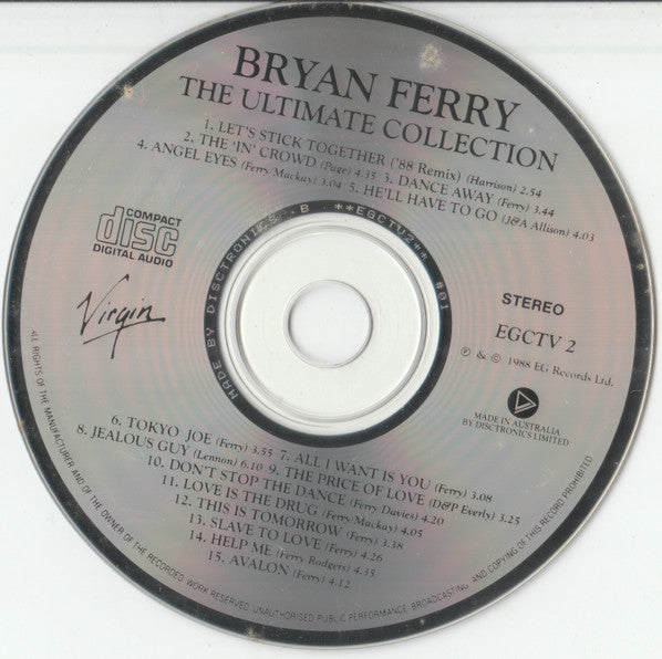 Bryan Ferry And Roxy Music : Bryan Ferry - The Ultimate Collection With Roxy Music (CD, Comp)