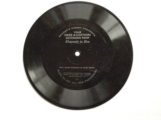 Arthur Fiedler And The Boston Pops*, Allan Toohey : Rhapsody In Blue (Flexi, 7", S/Sided, Single, Ltd, Promo)