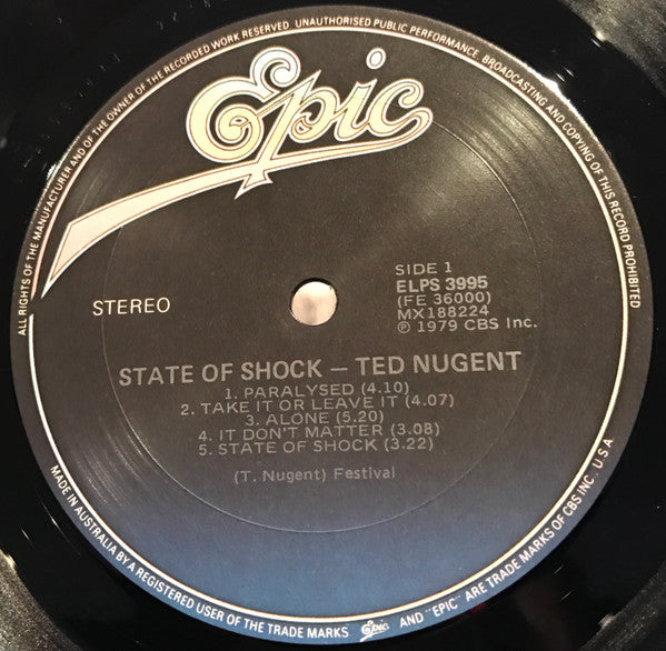 Ted Nugent : State Of Shock (LP, Album)