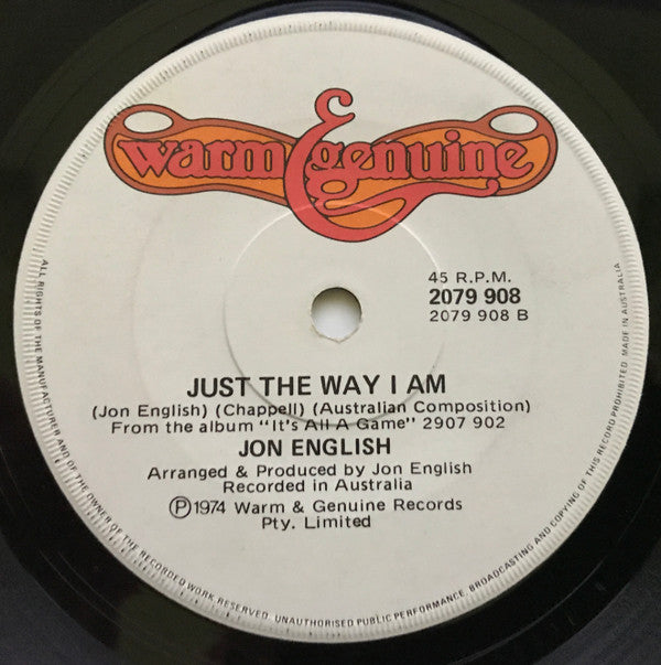 Jon English (3) : Turn The Page (7", Single)