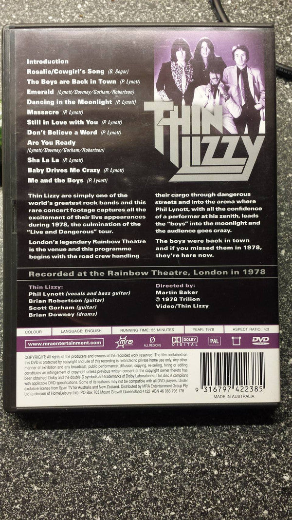Thin Lizzy : Live And Dangerous (DVD, PAL)