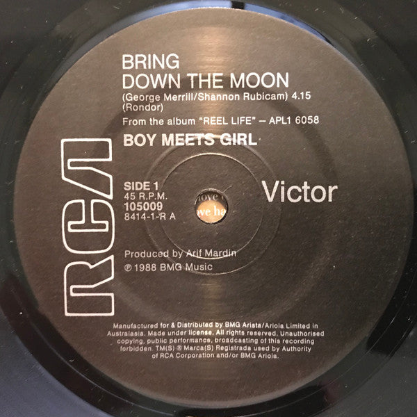 Boy Meets Girl : Bring Down The Moon (7", Single)