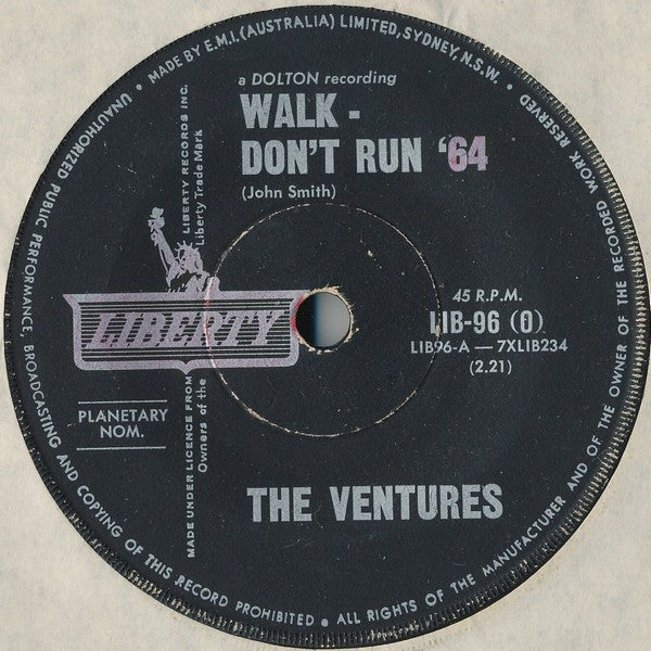 The Ventures : Walk - Don't Run '64 / The Cruel Sea (7", Single)