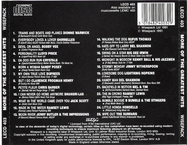 Various : Rock Era - More Of The Greatest Hits (CD, Comp)