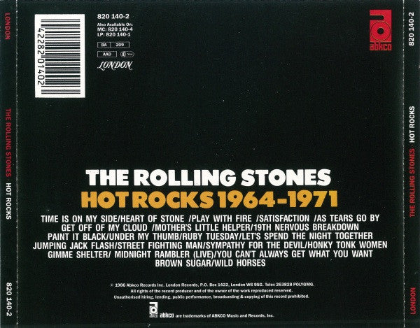 The Rolling Stones : Hot Rocks 1964-1971 - The Greatest Hits (2xCD, Comp, RE, RM)