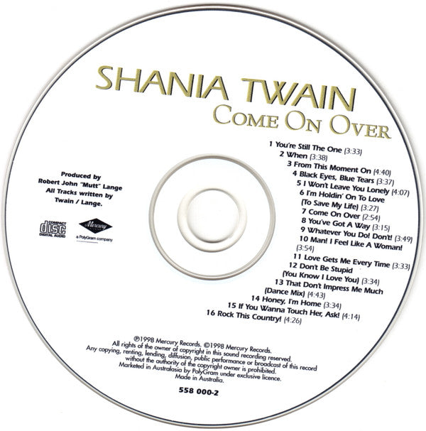 Shania Twain : Come On Over (CD, Album + CD, Bon)